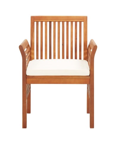 Mobilier à dîner d'extérieur 3 pcs et coussins Acacia solide