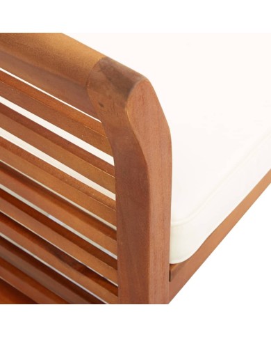 Mobilier à dîner d'extérieur 3 pcs et coussins Acacia solide