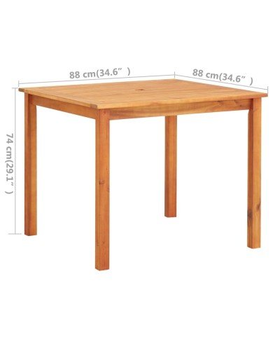 Mobilier à dîner d'extérieur 3 pcs et coussins Acacia solide