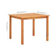 Mobilier à dîner d'extérieur 3 pcs et coussins Acacia solide
