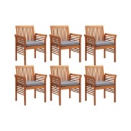 Mobilier à dîner d'extérieur 7 pcs et coussins Acacia solide