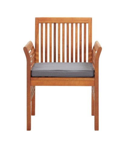 Mobilier à dîner d'extérieur 7 pcs et coussins Acacia solide