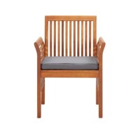 Mobilier à dîner d'extérieur 7 pcs et coussins Acacia solide