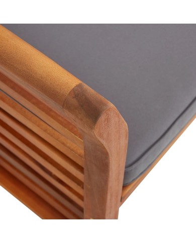 Mobilier à dîner d'extérieur 7 pcs et coussins Acacia solide