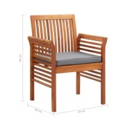 Mobilier à dîner d'extérieur 7 pcs et coussins Acacia solide