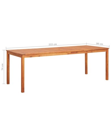 Mobilier à dîner d'extérieur 7 pcs et coussins Acacia solide