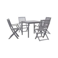 Mobilier à dîner de jardin 5 pcs Bois d'acacia massif Gris