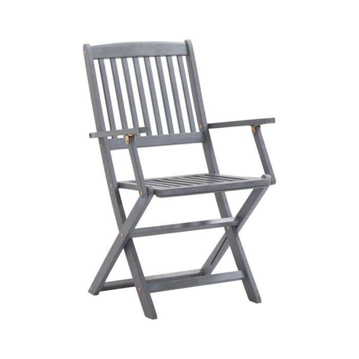 Mobilier à dîner de jardin 5 pcs Bois d'acacia massif Gris