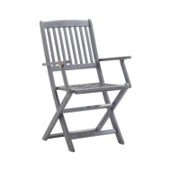 Mobilier à dîner de jardin 5 pcs Bois d'acacia massif Gris