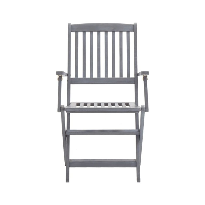 Mobilier à dîner de jardin 5 pcs Bois d'acacia massif Gris