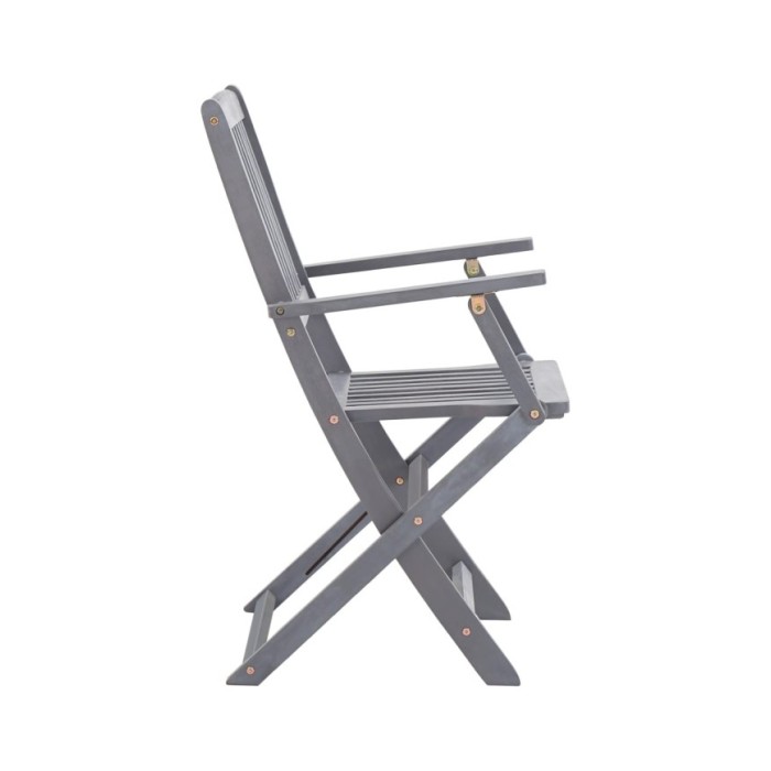 Mobilier à dîner de jardin 5 pcs Bois d'acacia massif Gris