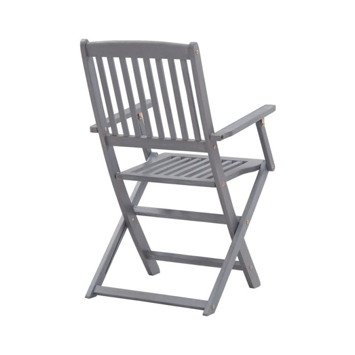 Mobilier à dîner de jardin 5 pcs Bois d'acacia massif Gris