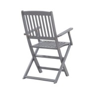 Mobilier à dîner de jardin 5 pcs Bois d'acacia massif Gris