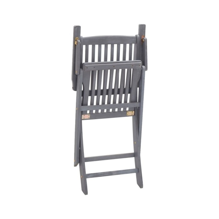 Mobilier à dîner de jardin 5 pcs Bois d'acacia massif Gris
