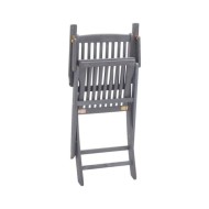 Mobilier à dîner de jardin 5 pcs Bois d'acacia massif Gris