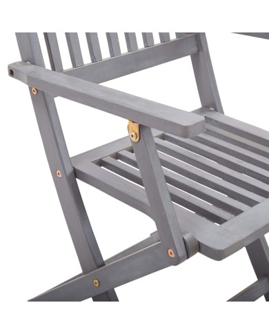 Mobilier à dîner de jardin 5 pcs Bois d'acacia massif Gris