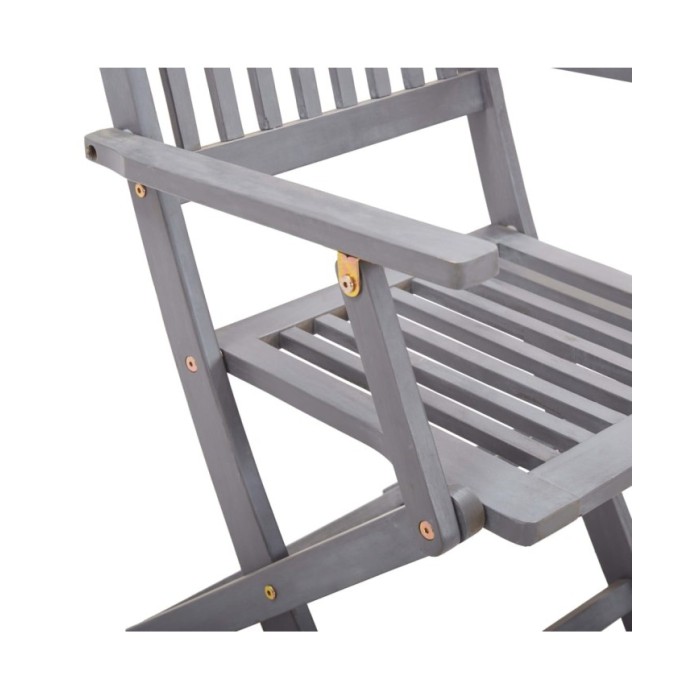 Mobilier à dîner de jardin 5 pcs Bois d'acacia massif Gris
