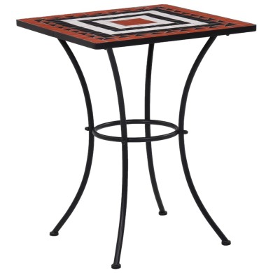 Meuble de bistro mosaïque 3 pcs Carreaux Terre cuite et blanc 