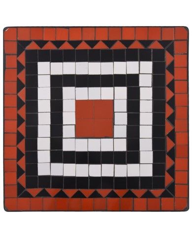 Meuble de bistro mosaïque 3 pcs Carreaux Terre cuite et blanc 