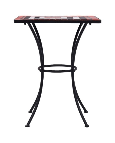 Meuble de bistro mosaïque 3 pcs Carreaux Terre cuite et blanc 