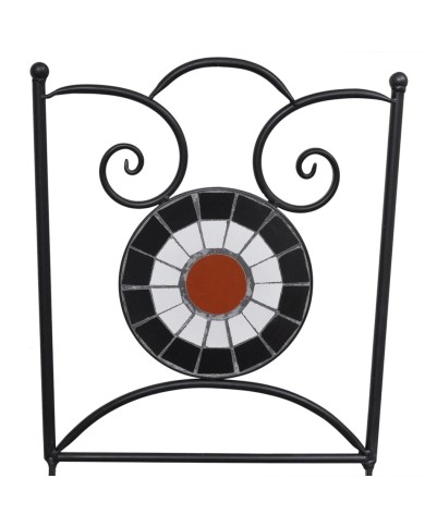 Meuble de bistro mosaïque 3 pcs Carreaux Terre cuite et blanc 