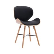 Chaises de salle à manger 4 pcs Noir Similicuir et bois courbé