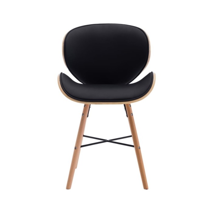 Chaises de salle à manger 4 pcs Noir Similicuir et bois courbé