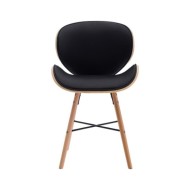 Chaises de salle à manger 4 pcs Noir Similicuir et bois courbé