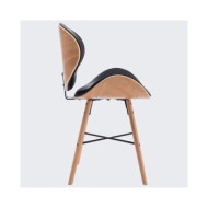 Chaises de salle à manger 4 pcs Noir Similicuir et bois courbé