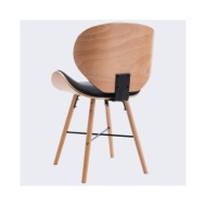 Chaises de salle à manger 4 pcs Noir Similicuir et bois courbé