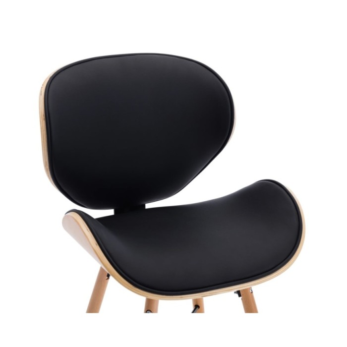 Chaises de salle à manger 4 pcs Noir Similicuir et bois courbé