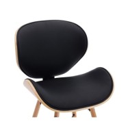 Chaises de salle à manger 4 pcs Noir Similicuir et bois courbé