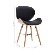 Chaises de salle à manger 4 pcs Noir Similicuir et bois courbé