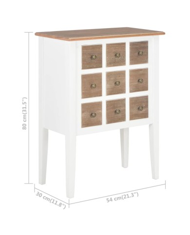 Buffet Blanc 54 x 30 x 80 cm Bois massif