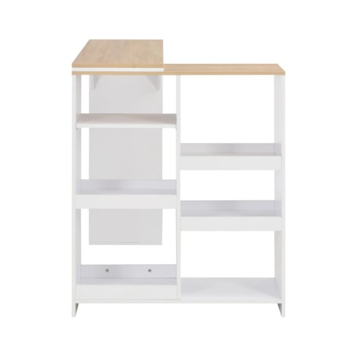 Table de bar avec tablette amovible Blanc 138x39x110 cm