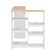 Table de bar avec tablette amovible Blanc 138x39x110 cm
