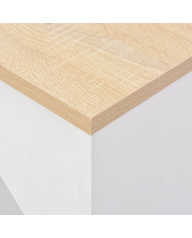 Table de bar avec tablette amovible Blanc 138x39x110 cm