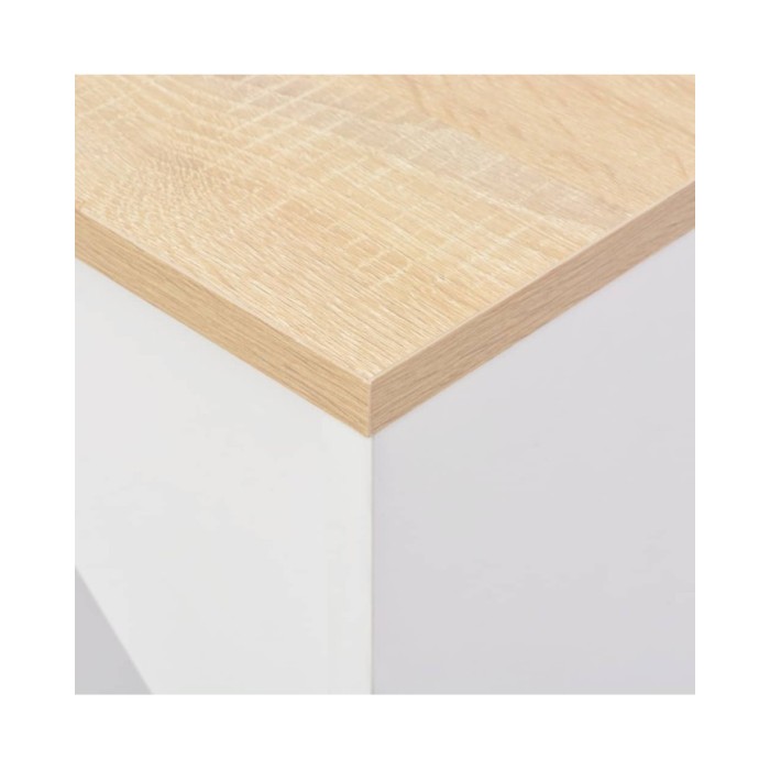 Table de bar avec tablette amovible Blanc 138x39x110 cm