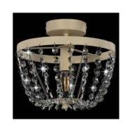 Plafonnier avec perles de cristal Blanc Rond E14