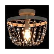 Plafonnier avec perles de cristal Blanc Rond E14