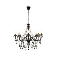 Lustre à perles Noir 8 ampoules E14