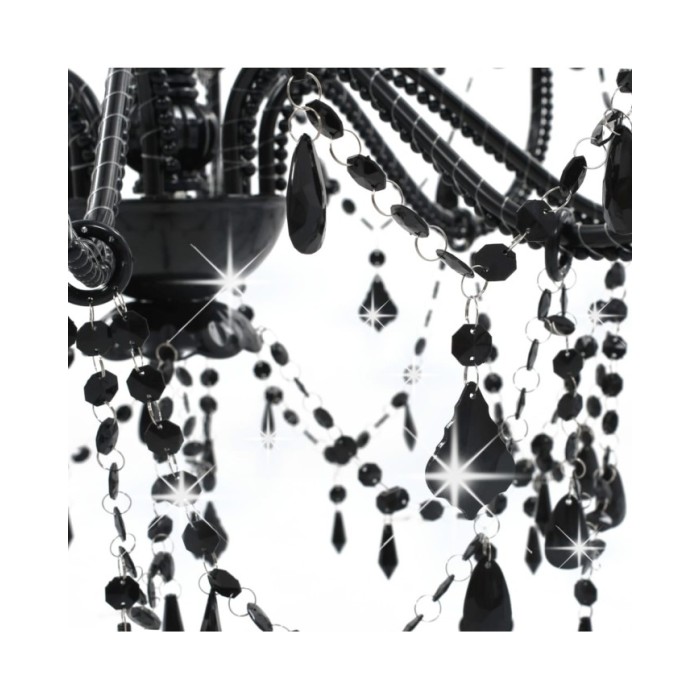 Lustre à perles Noir 8 ampoules E14