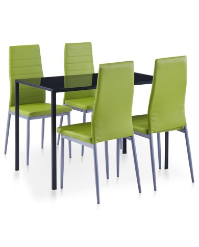 Mobilier de salle à manger 5 pcs Vert