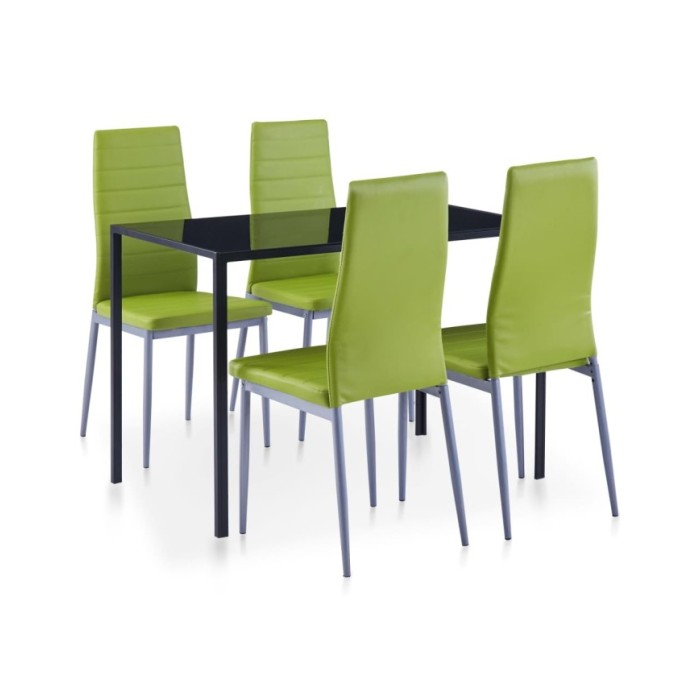 Mobilier de salle à manger 5 pcs Vert