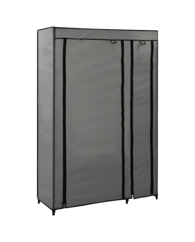 Garde-robes pliables 2 pcs Gris 110x45x175 cm Tissu