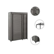 Garde-robes pliables 2 pcs Gris 110x45x175 cm Tissu