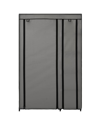 Garde-robes pliables 2 pcs Gris 110x45x175 cm Tissu