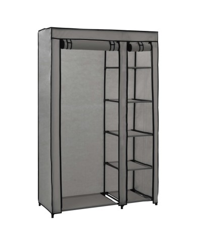 Garde-robes pliables 2 pcs Gris 110x45x175 cm Tissu