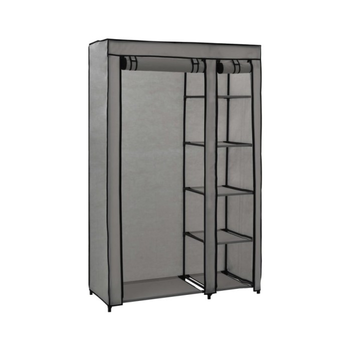 Garde-robes pliables 2 pcs Gris 110x45x175 cm Tissu