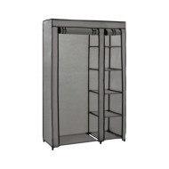 Garde-robes pliables 2 pcs Gris 110x45x175 cm Tissu